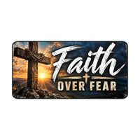 Faith Over Fear Christian Desk Mat