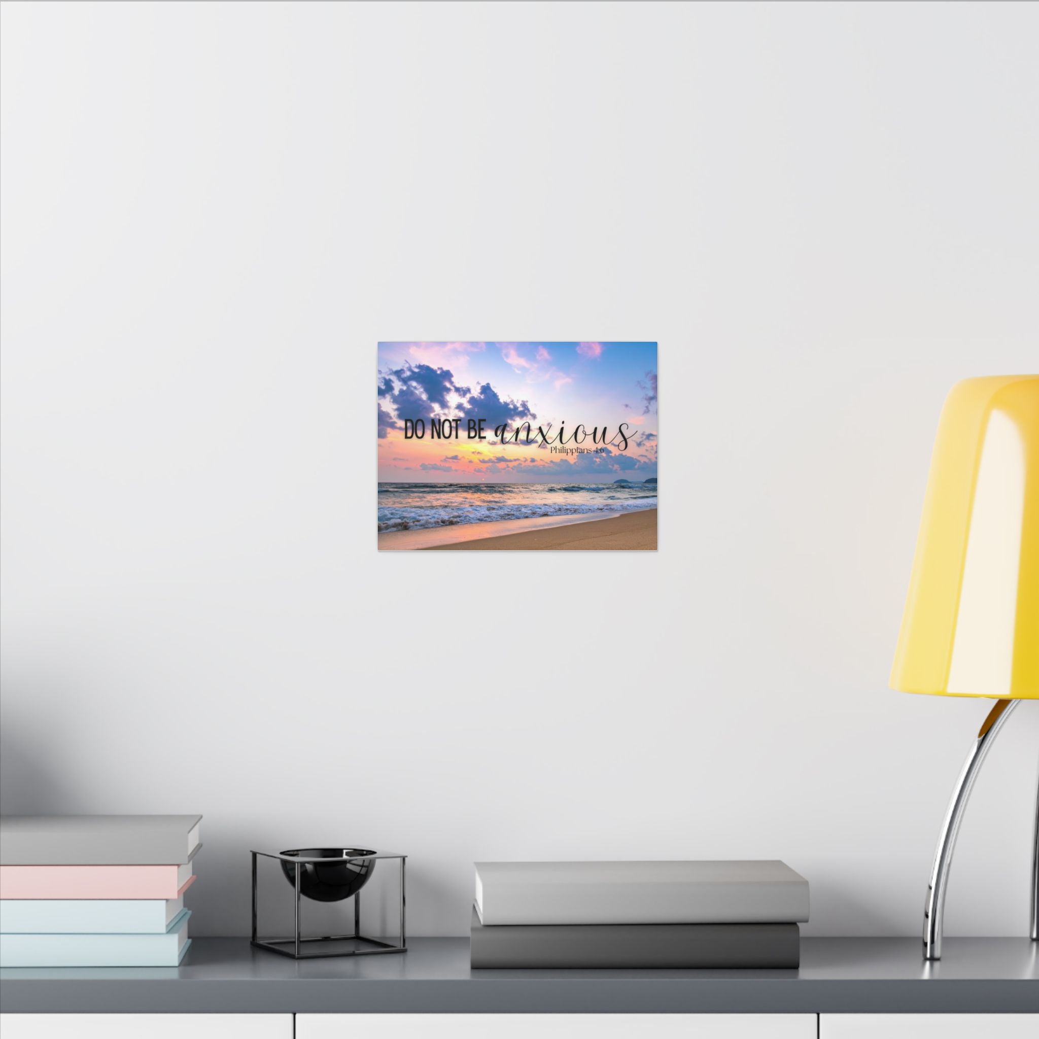 Do Not Be Anxious Beach Canvas Wall Art — Inspirational Scripture Philippians