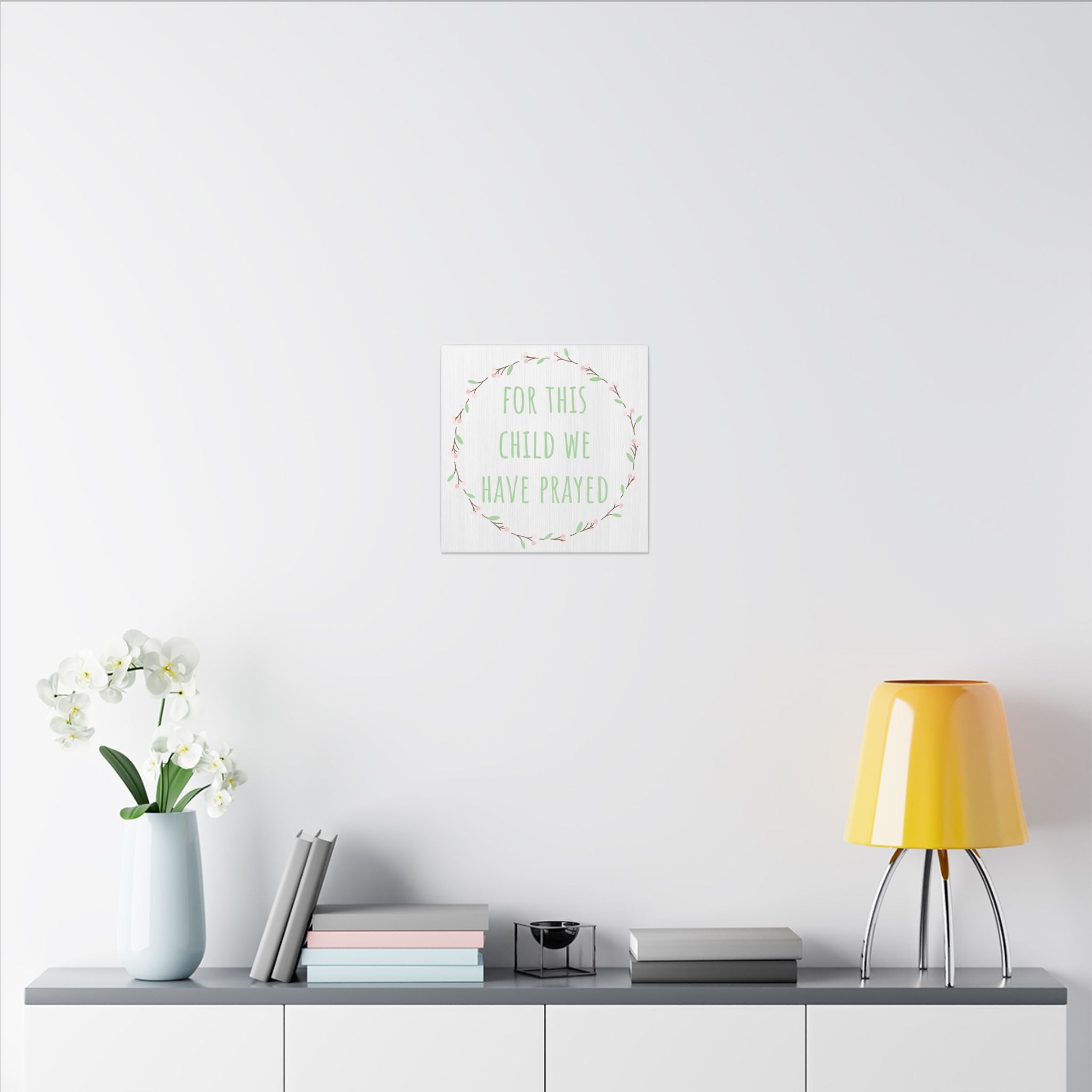 Canvas Wall Art — "For This Child We Have Prayed" Nursery Print
