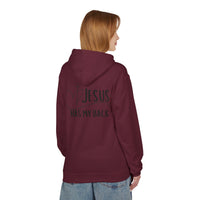 Jesus Has My Back Fleece Hoodie, Cozy Unisex Sweatshirt, Faith-Based Apparel, Perfect Gift for Christians