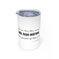 Faith Hope Love Vacuum Insulated Tumbler | 11oz Travel Mug | Christian Gifts for Women Men | Faith Based Gifts