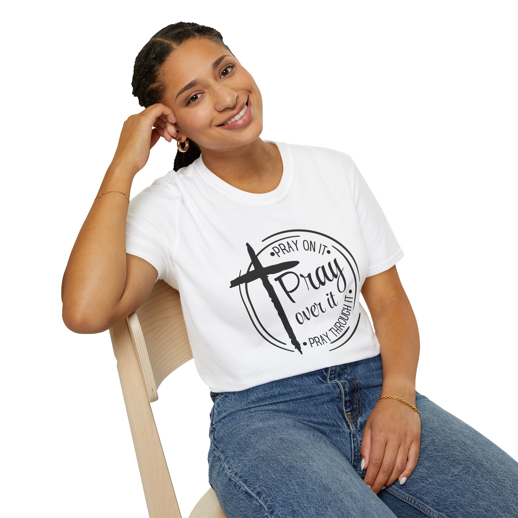 Pray Over It Christian T-Shirt — Cross Faith Prayer Tee