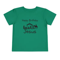 Happy Birthday Jesus Christian Christmas Shirt for Toddlers Short Sleeve Tee Christian Toddler Christmas Shirt