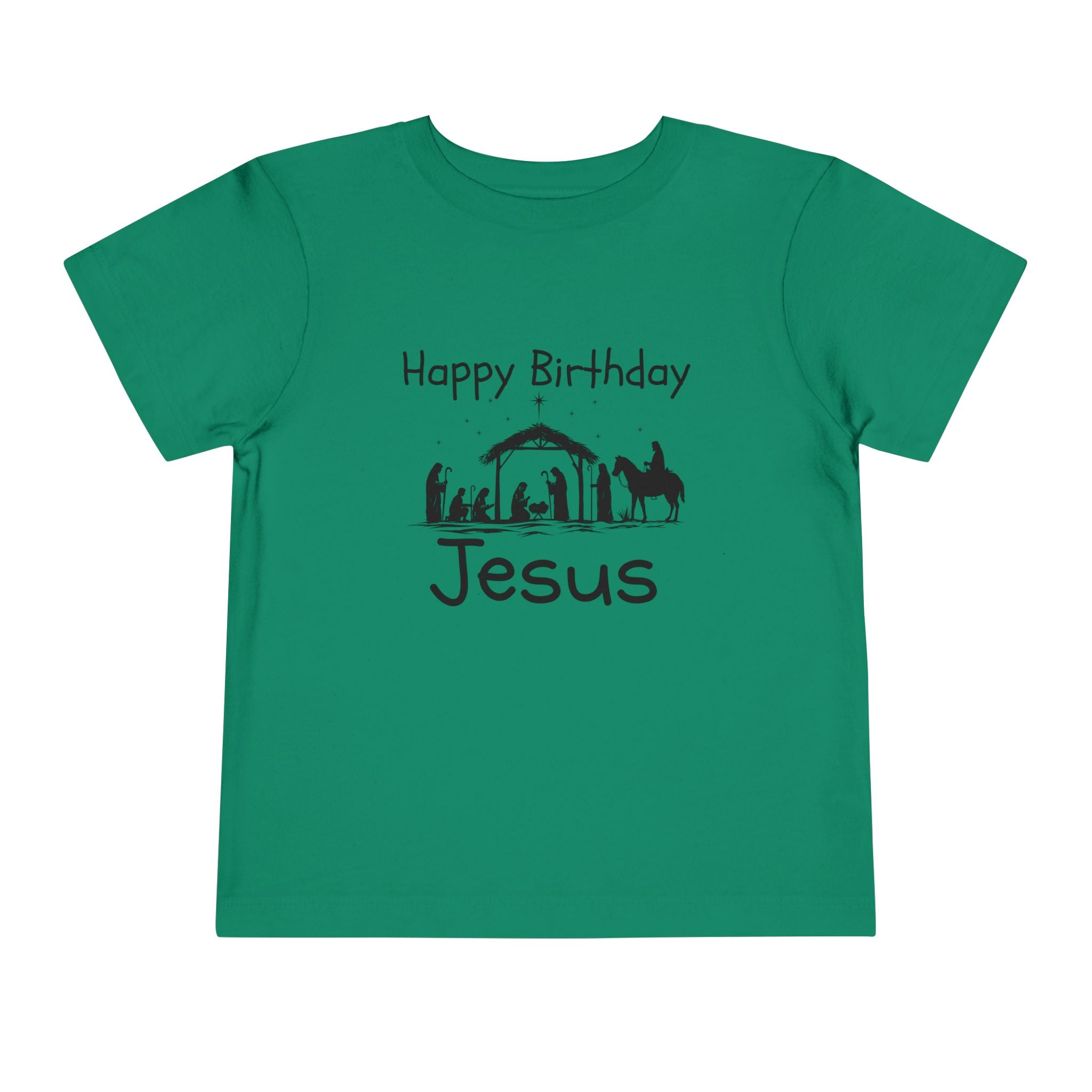 Happy Birthday Jesus Christian Christmas Shirt for Toddlers Short Sleeve Tee Christian Toddler Christmas Shirt
