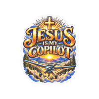 Jesus Is My Copilot – Cross & Airplane Christian Vinyl Sticker