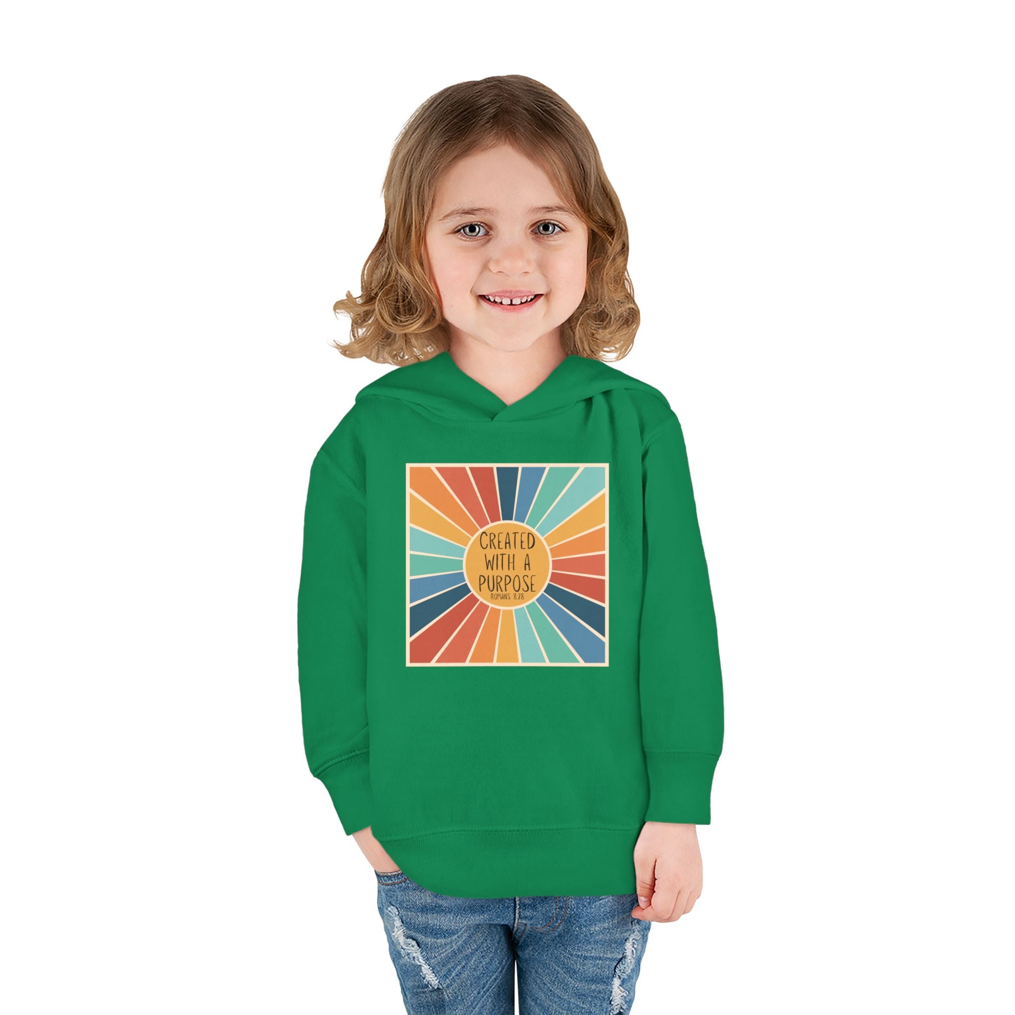 Toddler Hoodie — "Created With A Purpose" Retro Sunburst Pullover