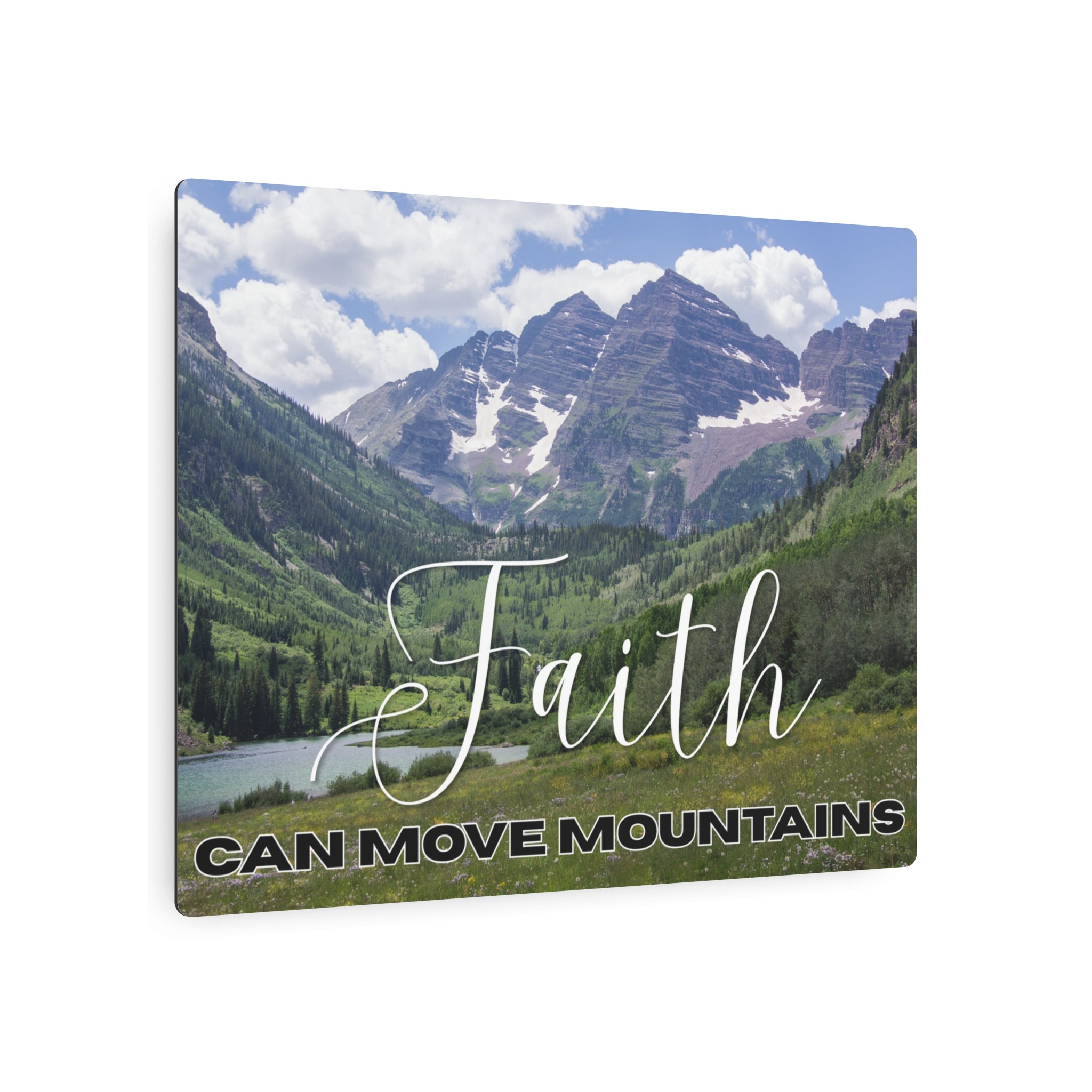 Faith Wall Art - Faith Can Move Mountains - Metal - Inspirational Wall Art Christian Gifts for Women Men