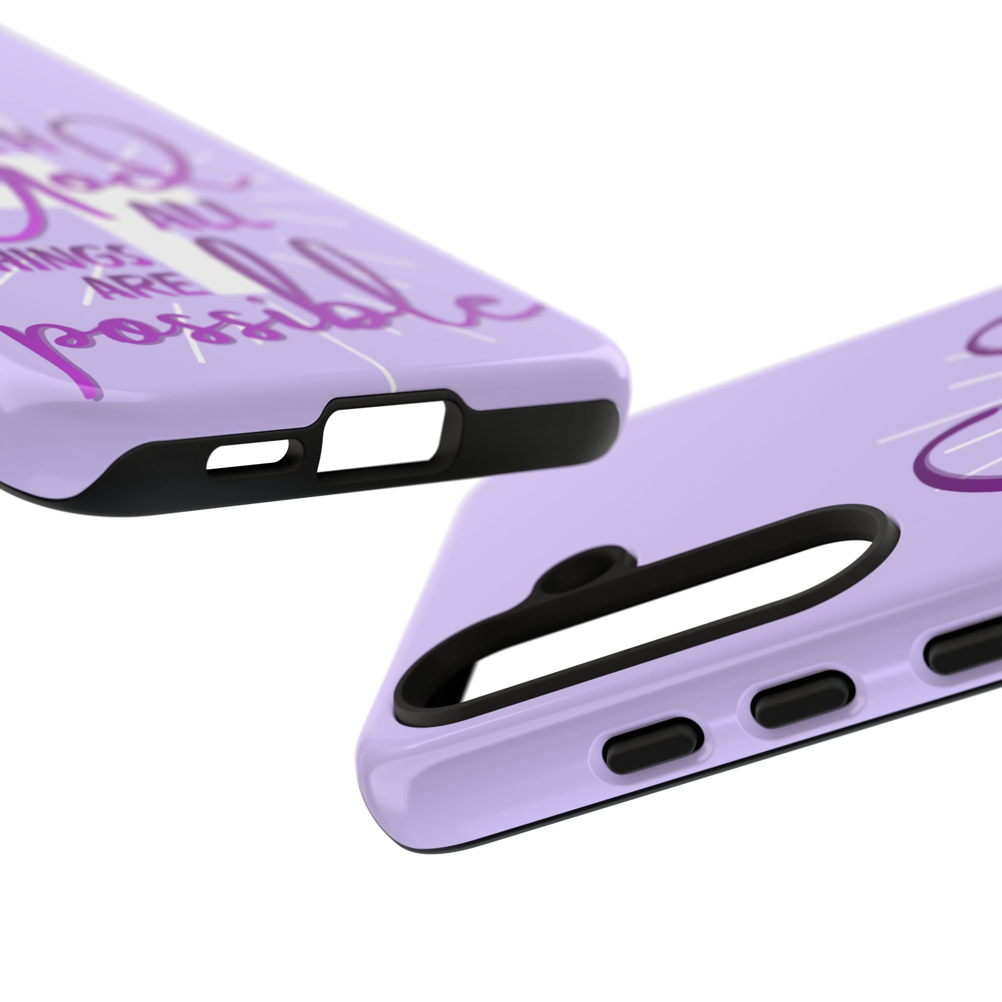 Samsung - "With God All Things Are Possible" Inspirational Purple Tough Case