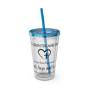 Faith Hope Love Water Tumbler - Christian Gifts for Women Men - Faith Based Gifts
