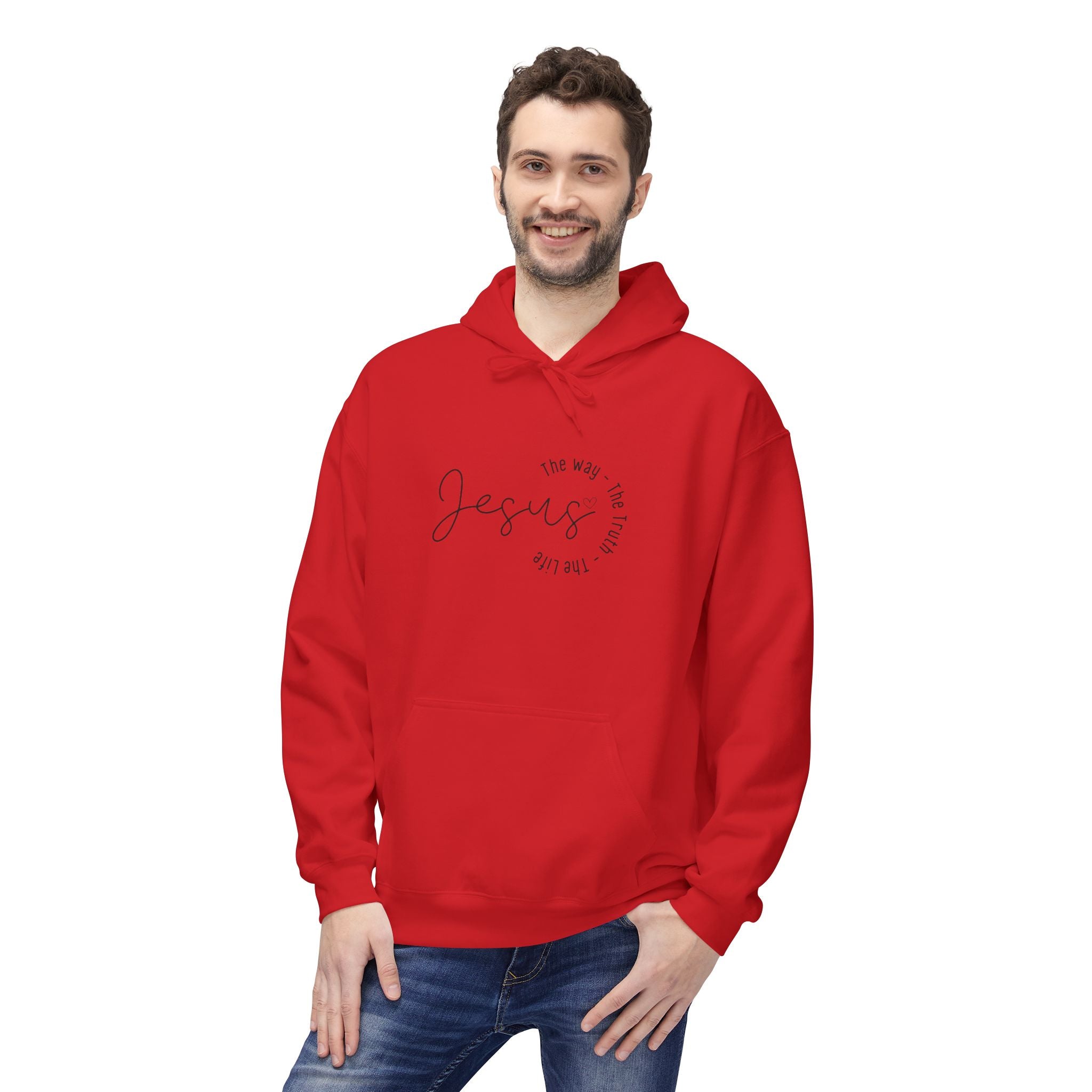 Jesus - The way, the truth, the life - Unisex Midweight Softstyle Fleece Hoodie