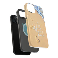iPhone Inspirational Magnetic Phone Case, Unique Phone Accessories, Faith-Based Gifts, Coastal Vibes, Walk by Faith Design