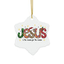 Ceramic Ornament — "Jesus Is The Reason For The Season" Nativity Christmas Tree Decoration