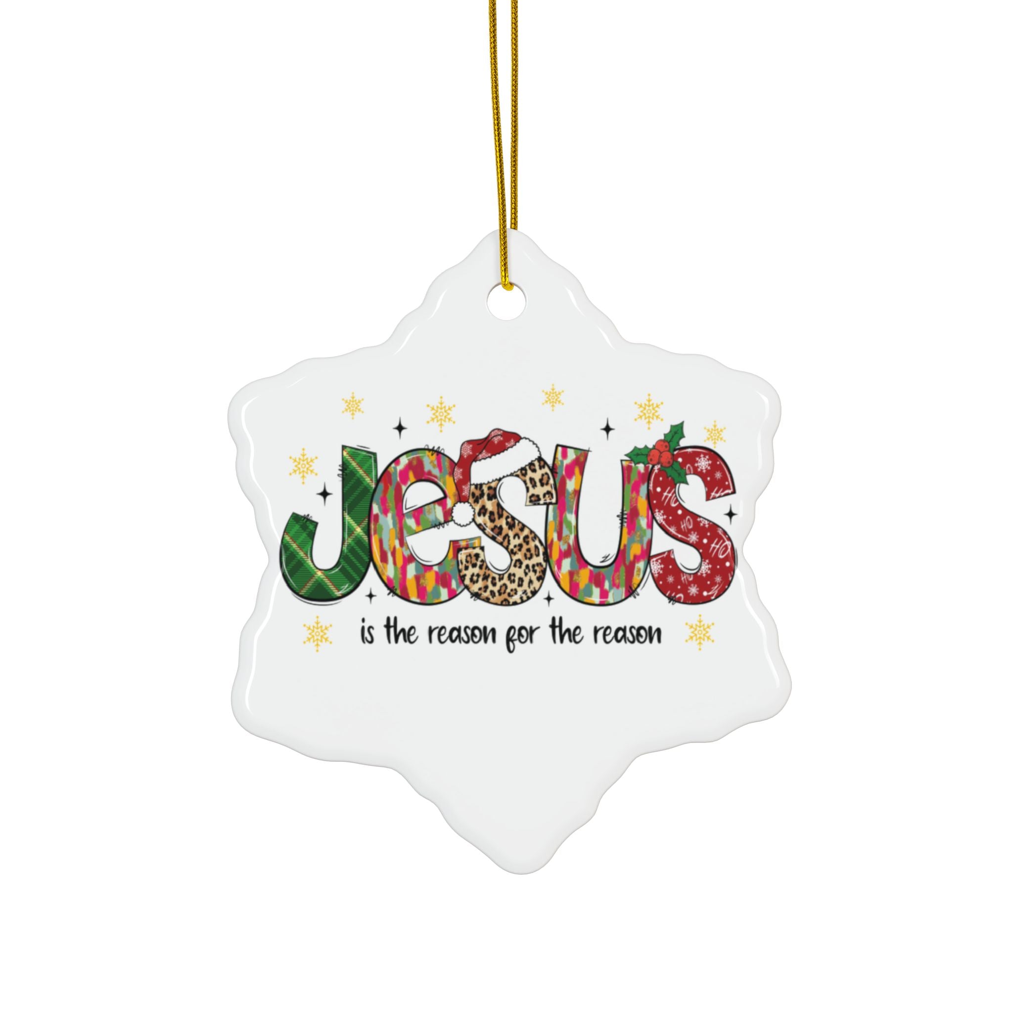 Ceramic Ornament — "Jesus Is The Reason For The Season" Nativity Christmas Tree Decoration
