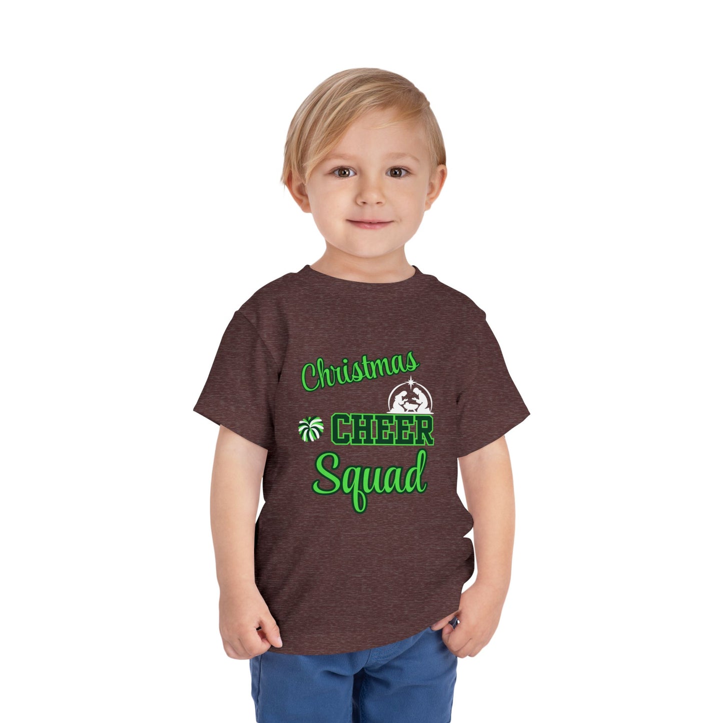 Christmas Cheer Squade Christian Christmas Shirt for Toddlers Short Sleeve Tee Christian Toddler Christmas Shirt