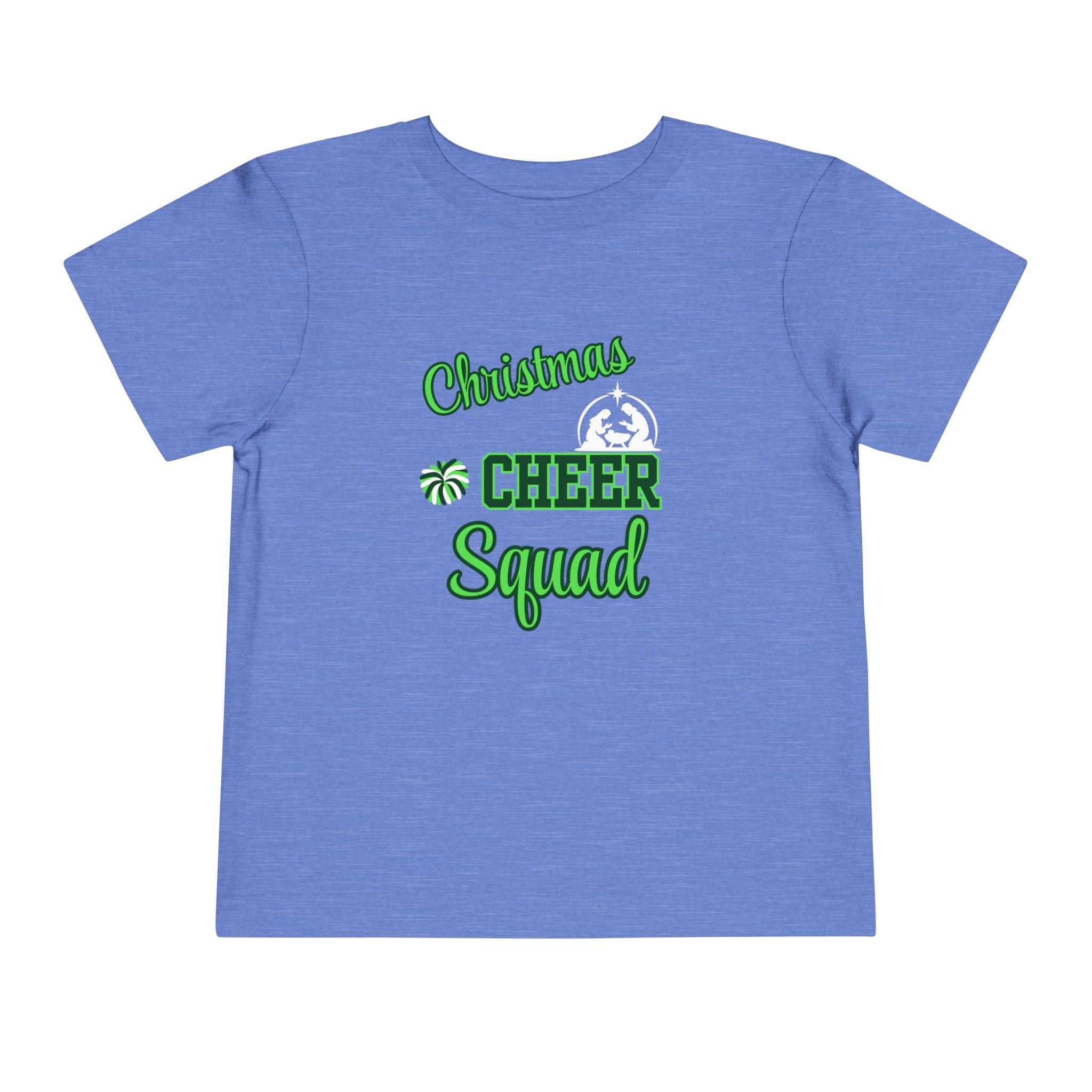 Christmas Cheer Squad Christian Christmas Shirt for Toddlers Short Sleeve Tee Christian Toddler Christmas Shirt