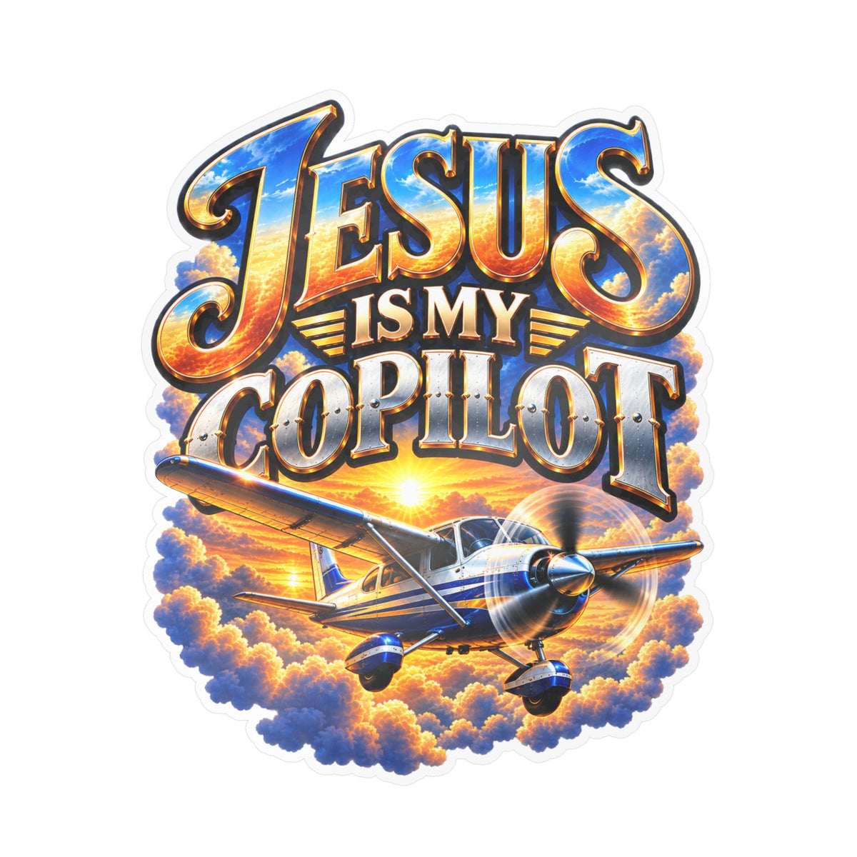 Jesus Is My Copilot – Airplane Christian Vinyl Sticker