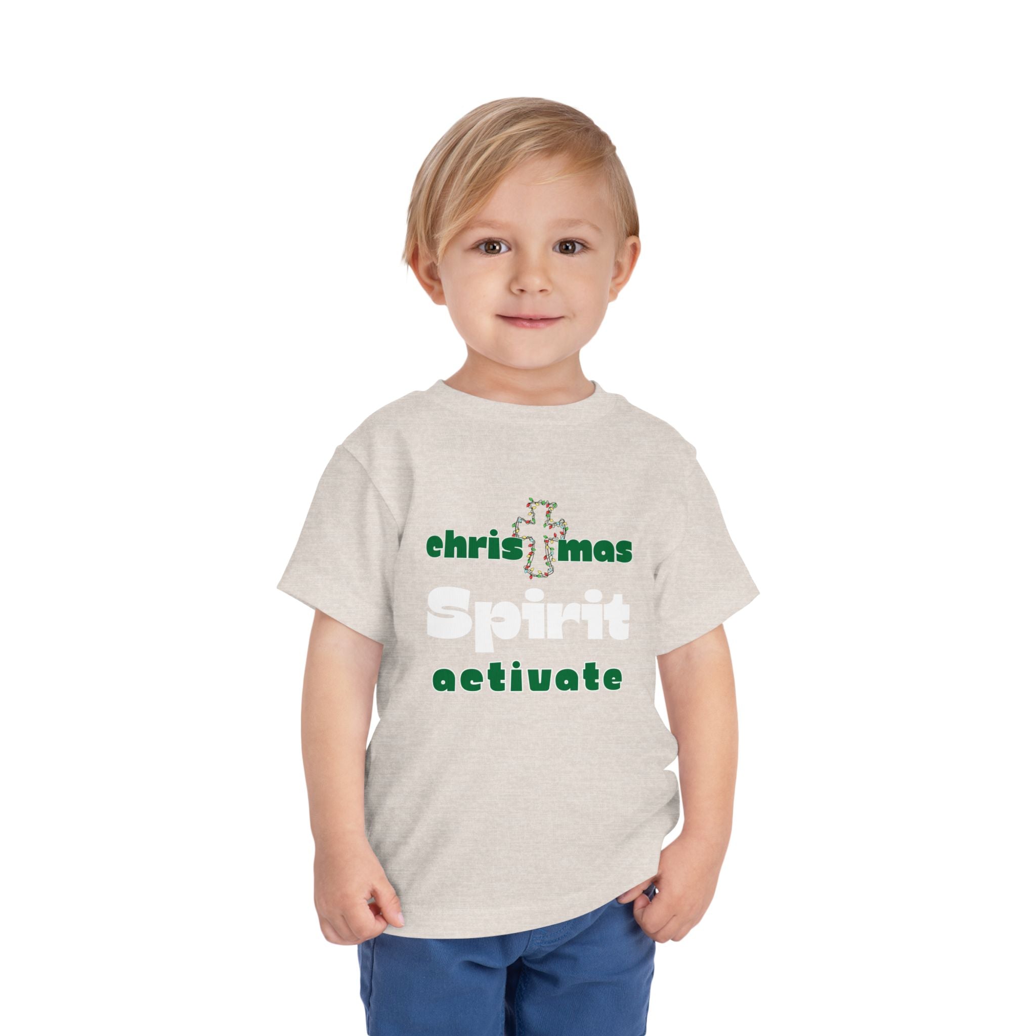 Christmas Spirit Activate Christian Christmas Shirt for Toddlers Short Sleeve Tee Christian Toddler Christmas Shirt