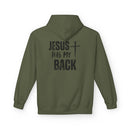 Jesus Has My Back Midweight Softstyle Fleece Hoodie