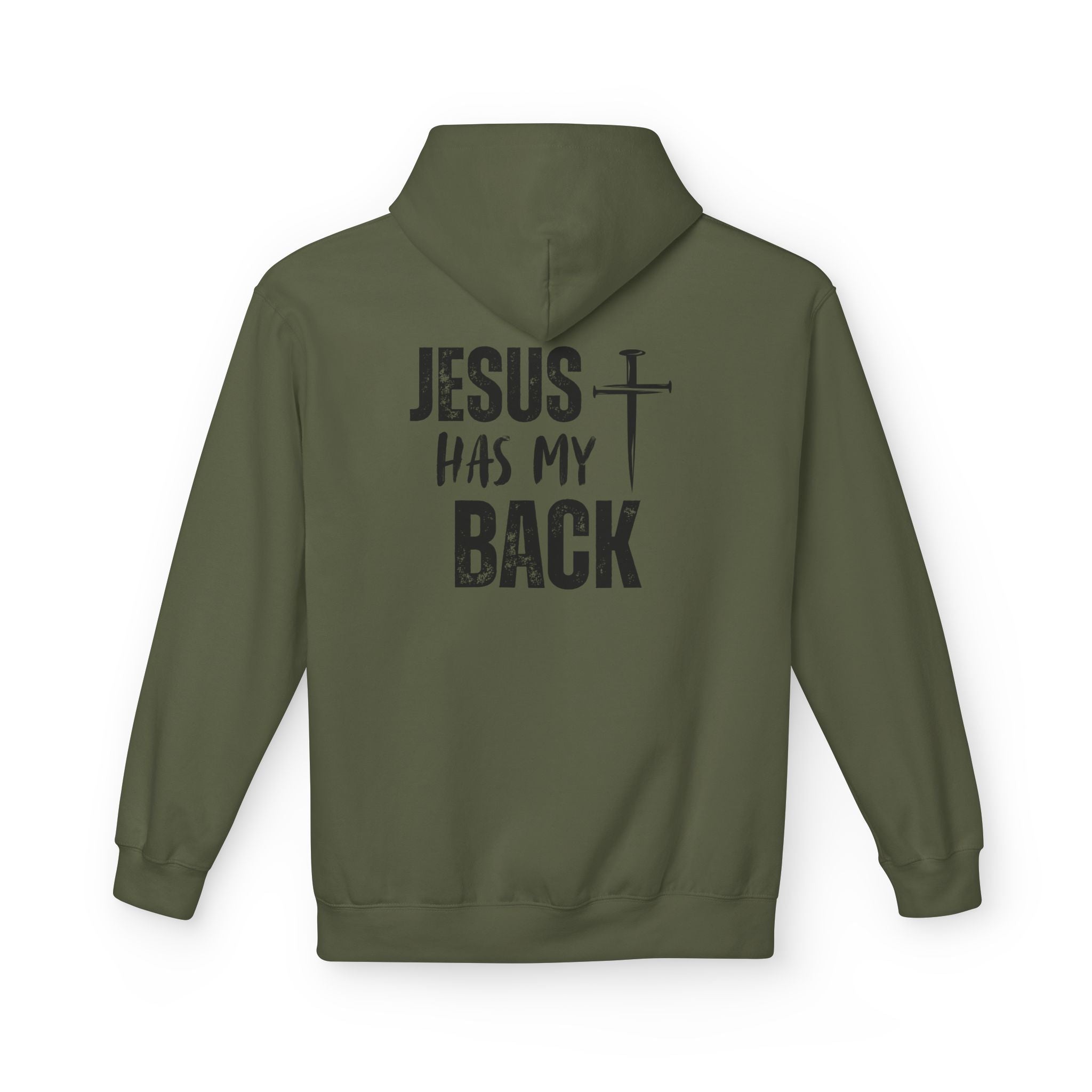 Jesus Has My Back Midweight Softstyle Fleece Hoodie