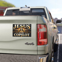 Jesus Is My Copilot – Black & Gold Christian Car Magnet