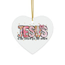 Ceramic Ornament — "Jesus Is The Reason For The Season" Nativity Christmas Tree Decoration