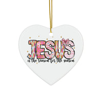 Ceramic Ornament — "Jesus Is The Reason For The Season" Nativity Christmas Tree Decoration