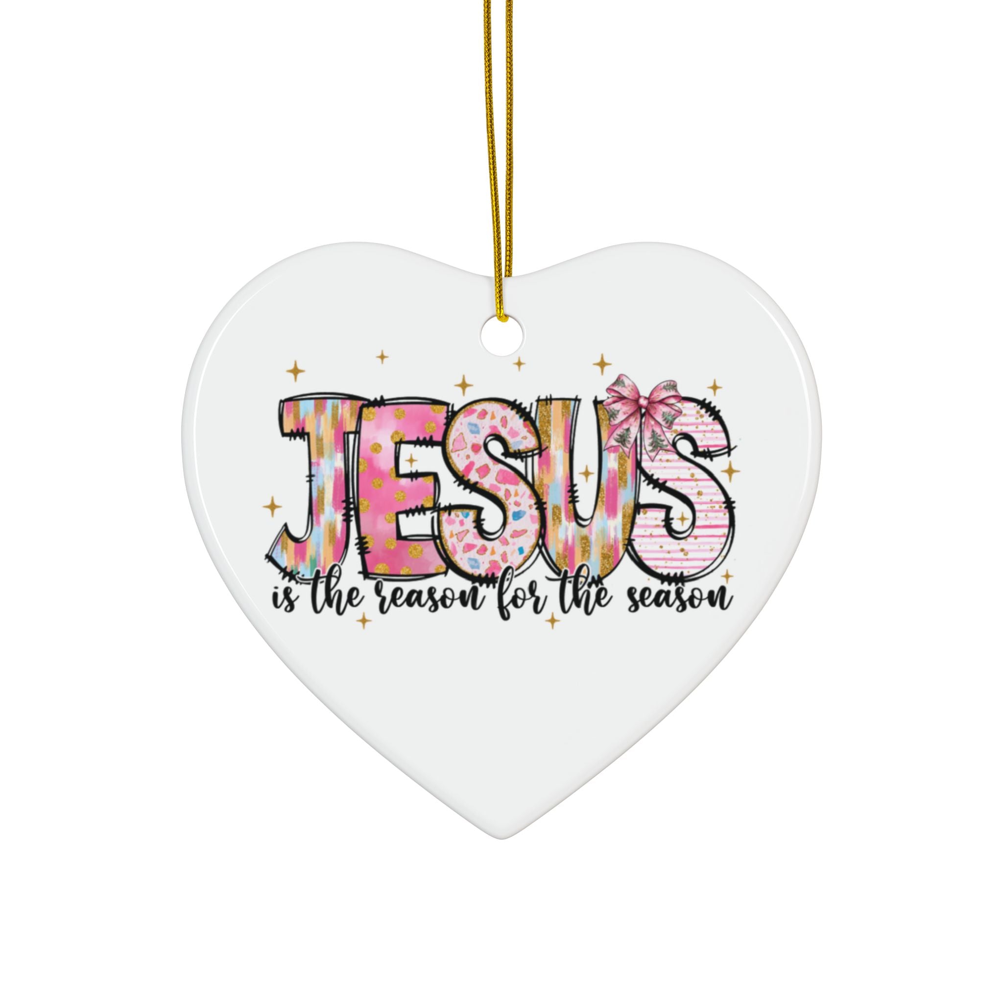 Ceramic Ornament — "Jesus Is The Reason For The Season" Nativity Christmas Tree Decoration