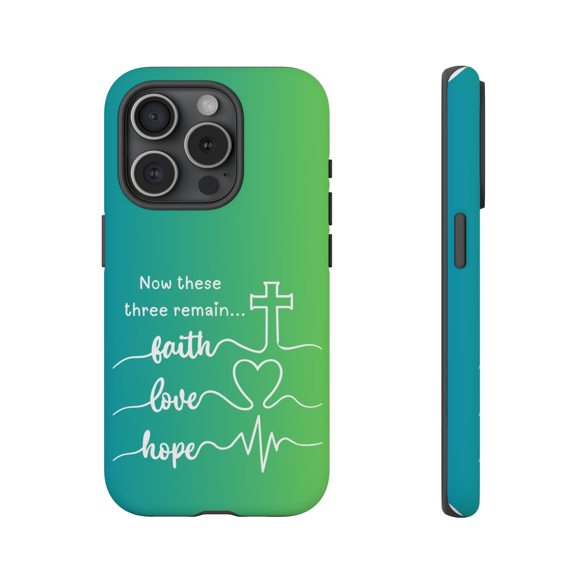 iPhone - 'Faith Love Hope' Christian Cross Protective Cover