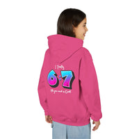 Back design - Youth Hoodie — 'I Timothy 6:7' Colorful Faith Graphic Hoodie (All You Need Is God)