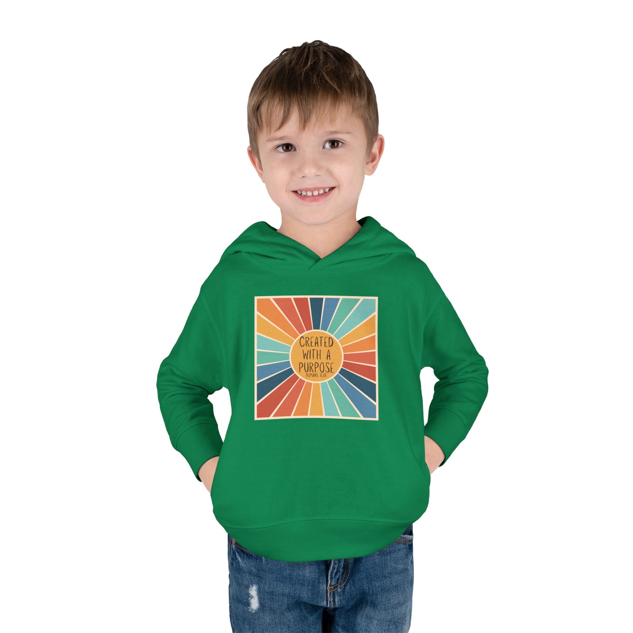 Toddler Hoodie — "Created With A Purpose" Retro Sunburst Pullover