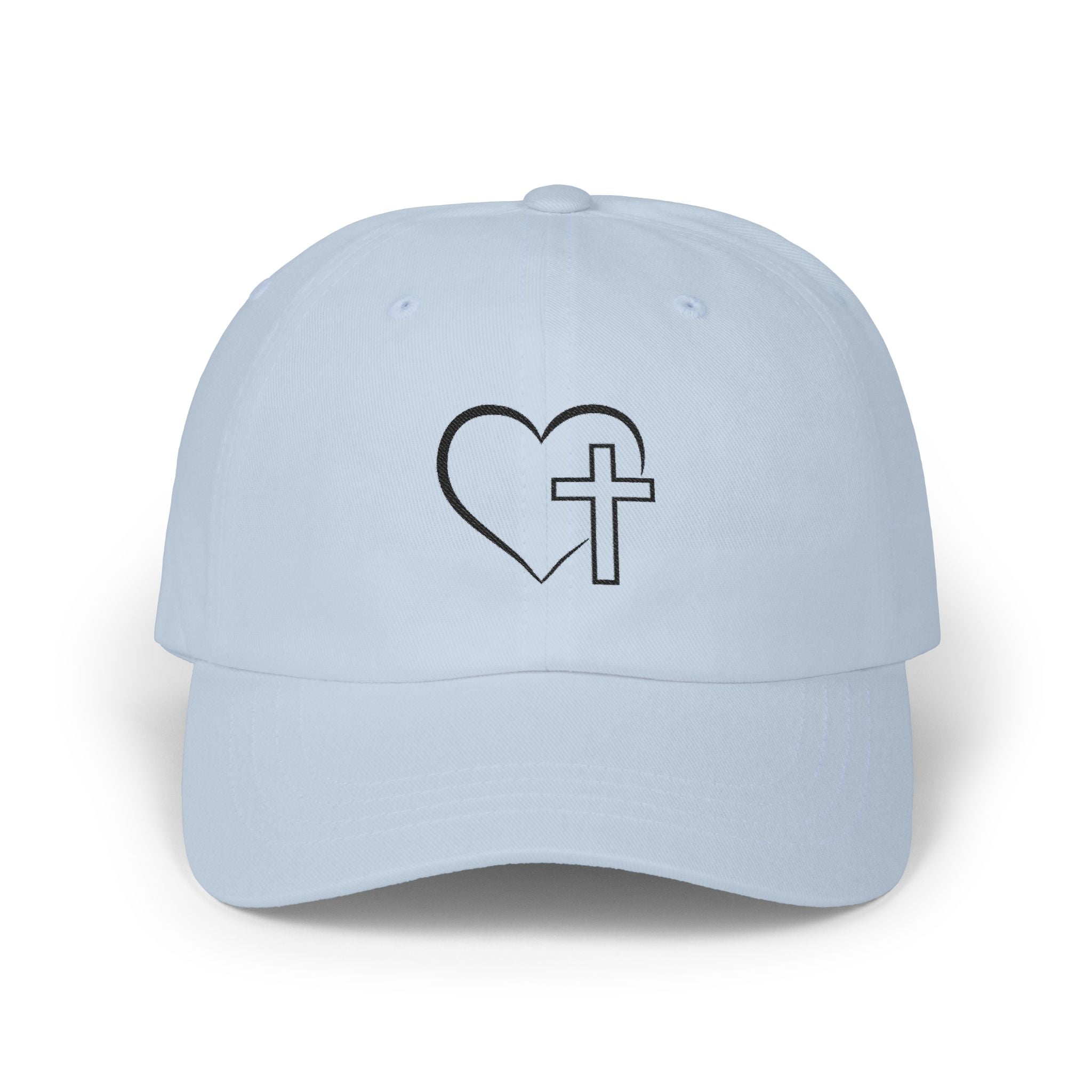 Christian Heart & Cross Hat — Embroidered Faith Baseball Hat