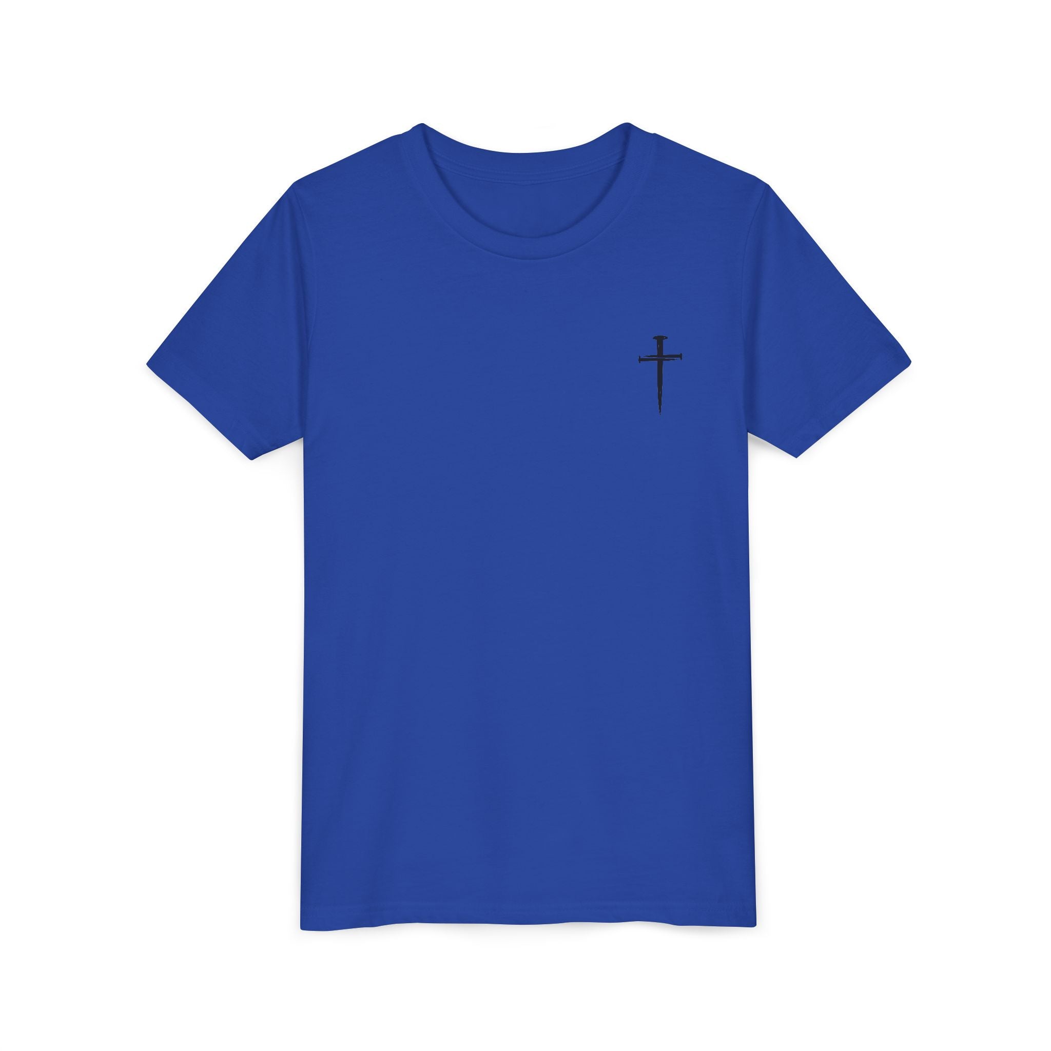 Back design - Youth Tee - "Jesus Has My Back" Cross Christian Graphic Shirt