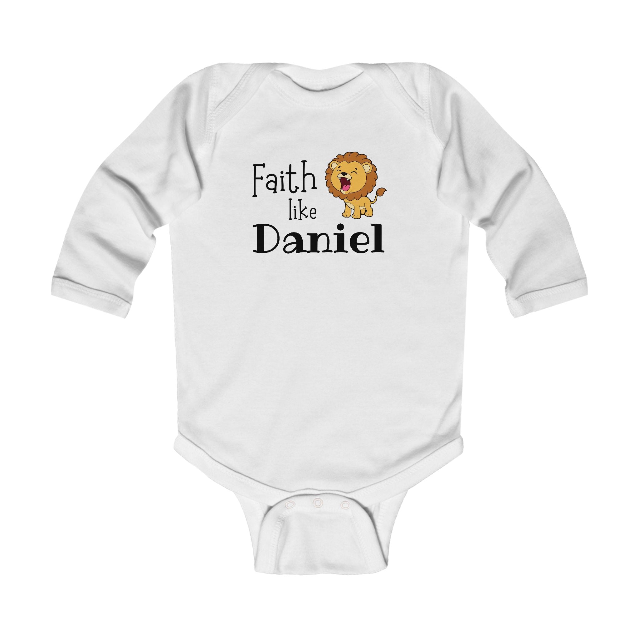 Infant Bodysuit - "Faith Like Daniel" Lion Baby Onesie (Long Sleeve)