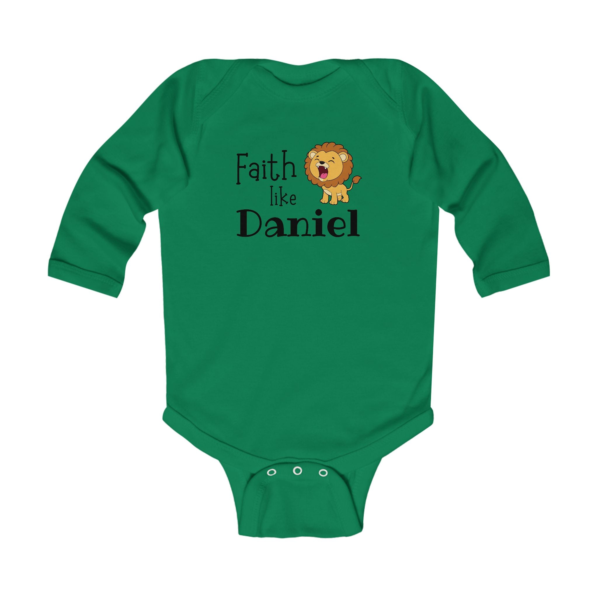 Infant Bodysuit - "Faith Like Daniel" Lion Baby Onesie (Long Sleeve)