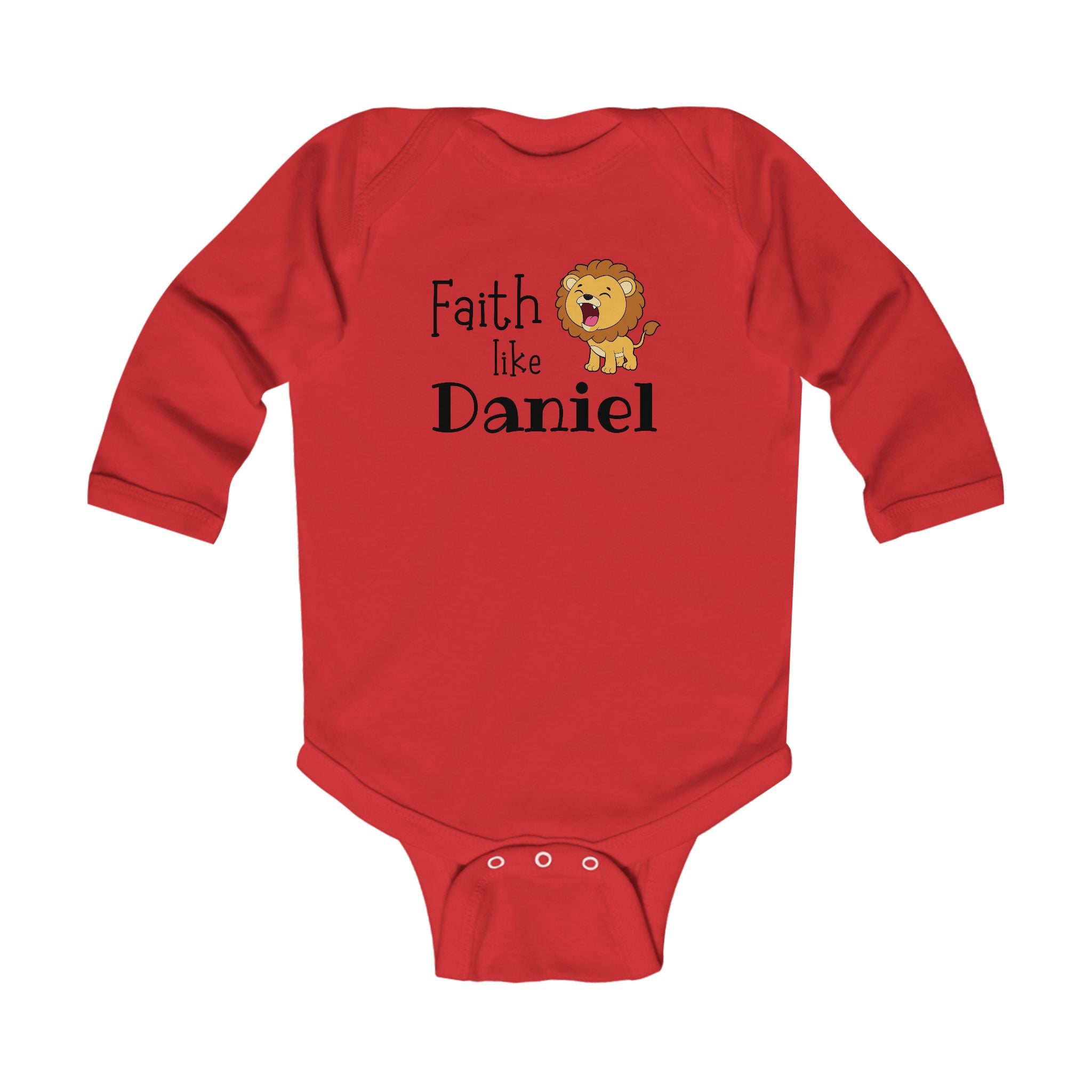Infant Bodysuit - "Faith Like Daniel" Lion Baby Onesie (Long Sleeve)