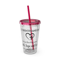 Faith Hope Love Water Tumbler - Christian Gifts for Women Men - Faith Based Gifts