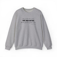 Embroidered Corinthians Faith, Hope Love Unisex Heavy Blend Crewneck Sweatshirt