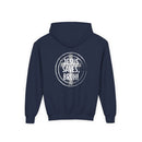 Back design Youth Hoodie - "Jesus Saves, Bruh!" Cross Christian Pullover