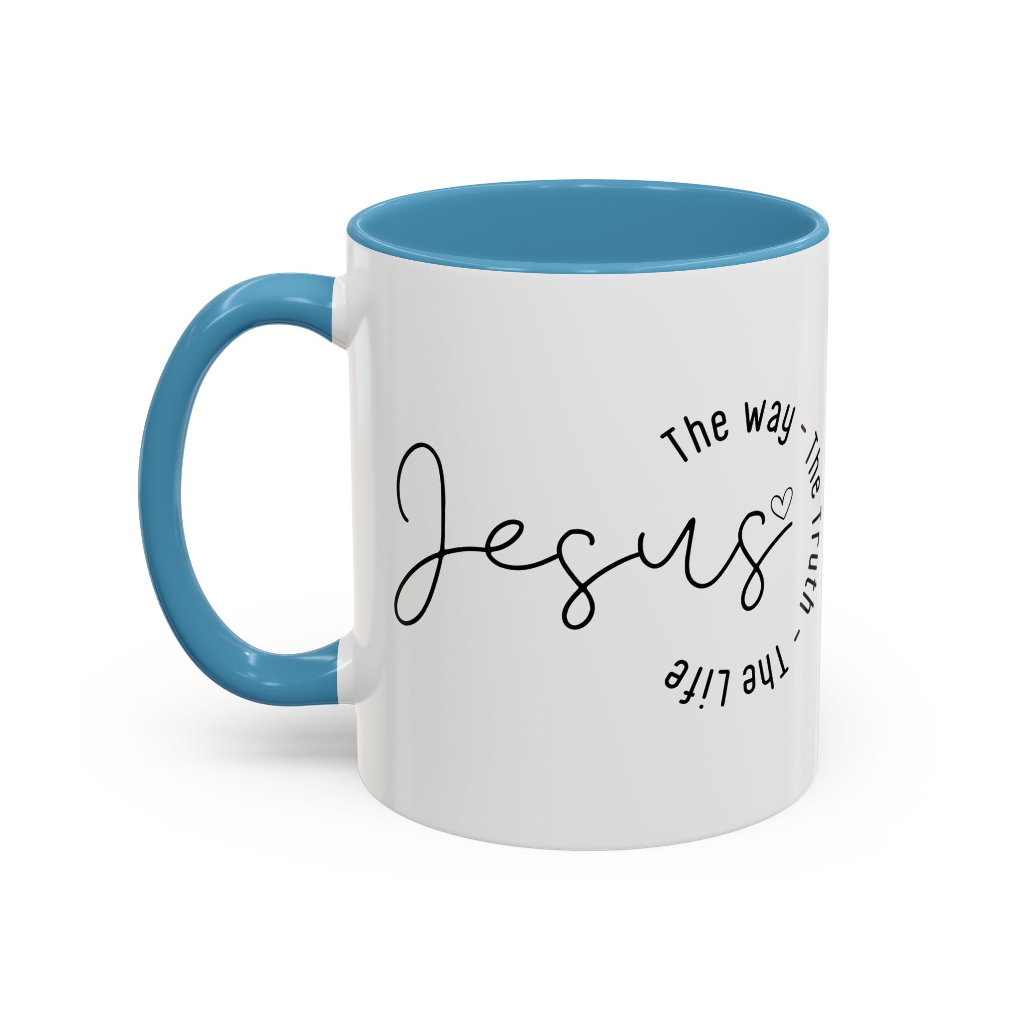 Jesus Coffee Mug – Script Faith Mug with “Jesus: The Way • The Truth • The Life” – Inspirational Religious Gift
