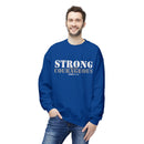 Strong & Courageous Crewneck Sweatshirt — Jeremiah 1:9 Inspirational Christian Pullover