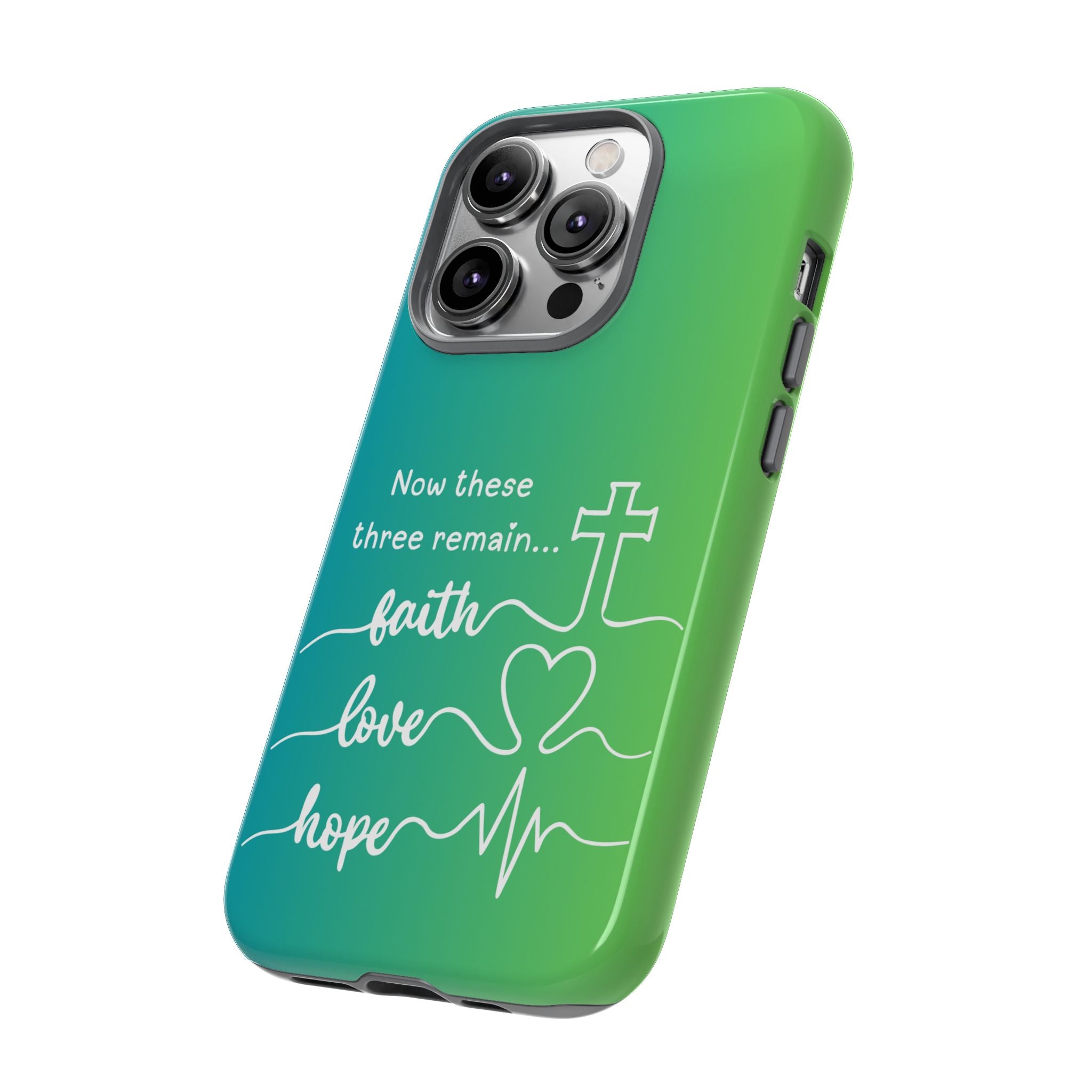iPhone - 'Faith Love Hope' Christian Cross Protective Cover