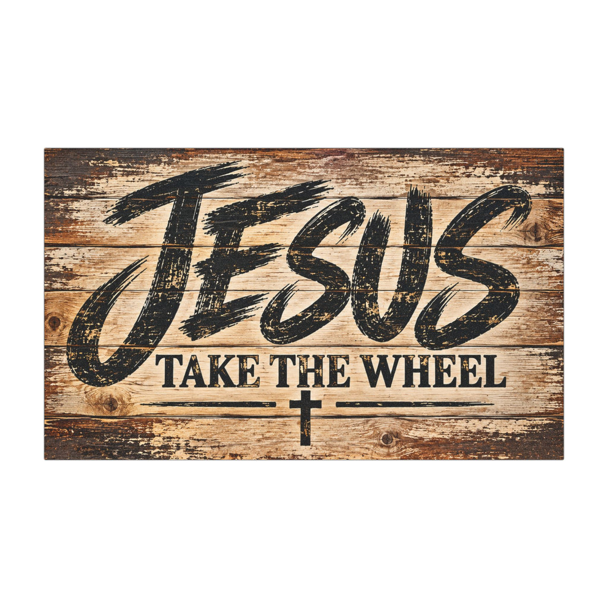Jesus Take the Wheel – Rustic Wood Christian Car Magnet