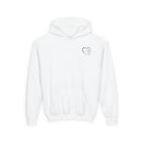 Youth Hoodie — "Jesus Has My Back" Christian Heart Cross Sweatshirt