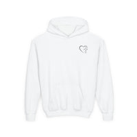 Youth Hoodie — "Jesus Has My Back" Christian Heart Cross Sweatshirt