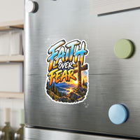 Faith Over Fear – Mountain Cross Christian Vinyl Sticker