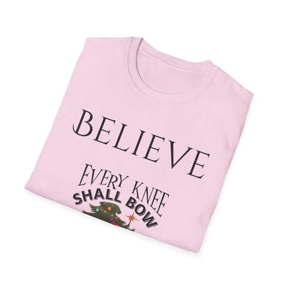 Believe Every Knee Shall Bow Christian Shirt for Women Men Shirts for Christians
