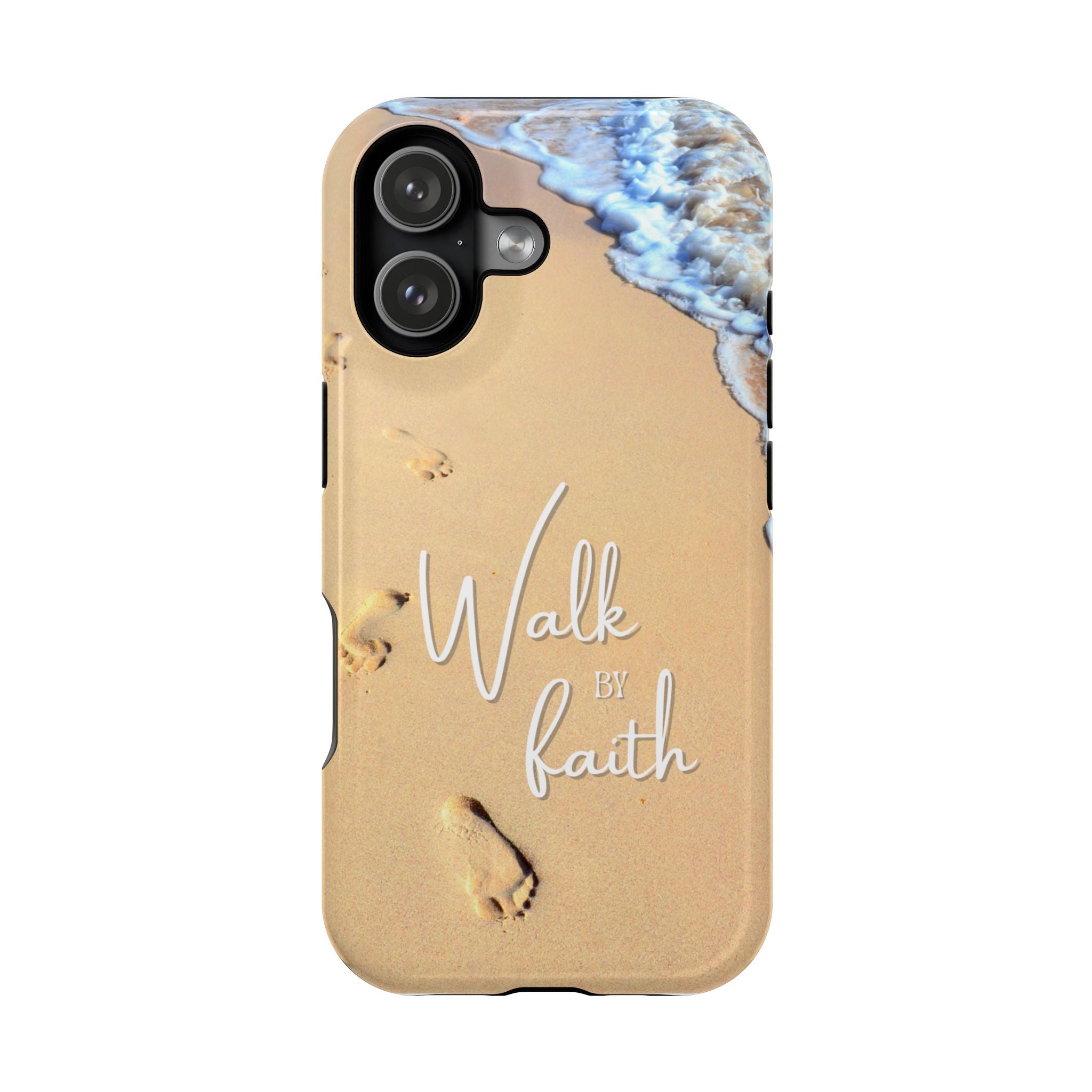 iPhone Inspirational Magnetic Phone Case, Unique Phone Accessories, Faith-Based Gifts, Coastal Vibes, Walk by Faith Design