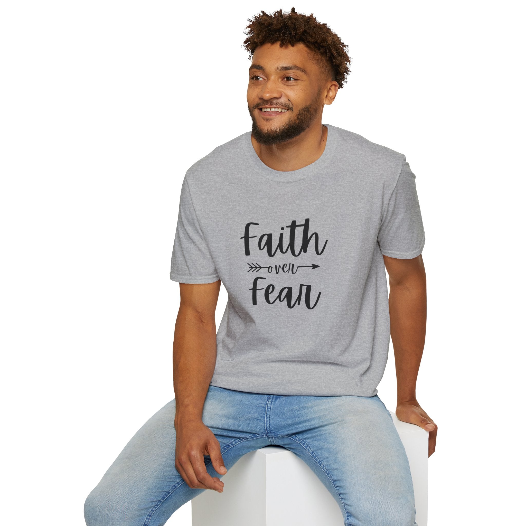 Faith Over Fear Unisex Softstyle T-Shirt | Christian Shirts for Women Men - Faith Based Gifts