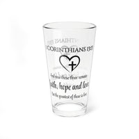 Faith Hope Love Bible Verse Water Glass - Christian Gifts for Women Men - Faith Based Gifts