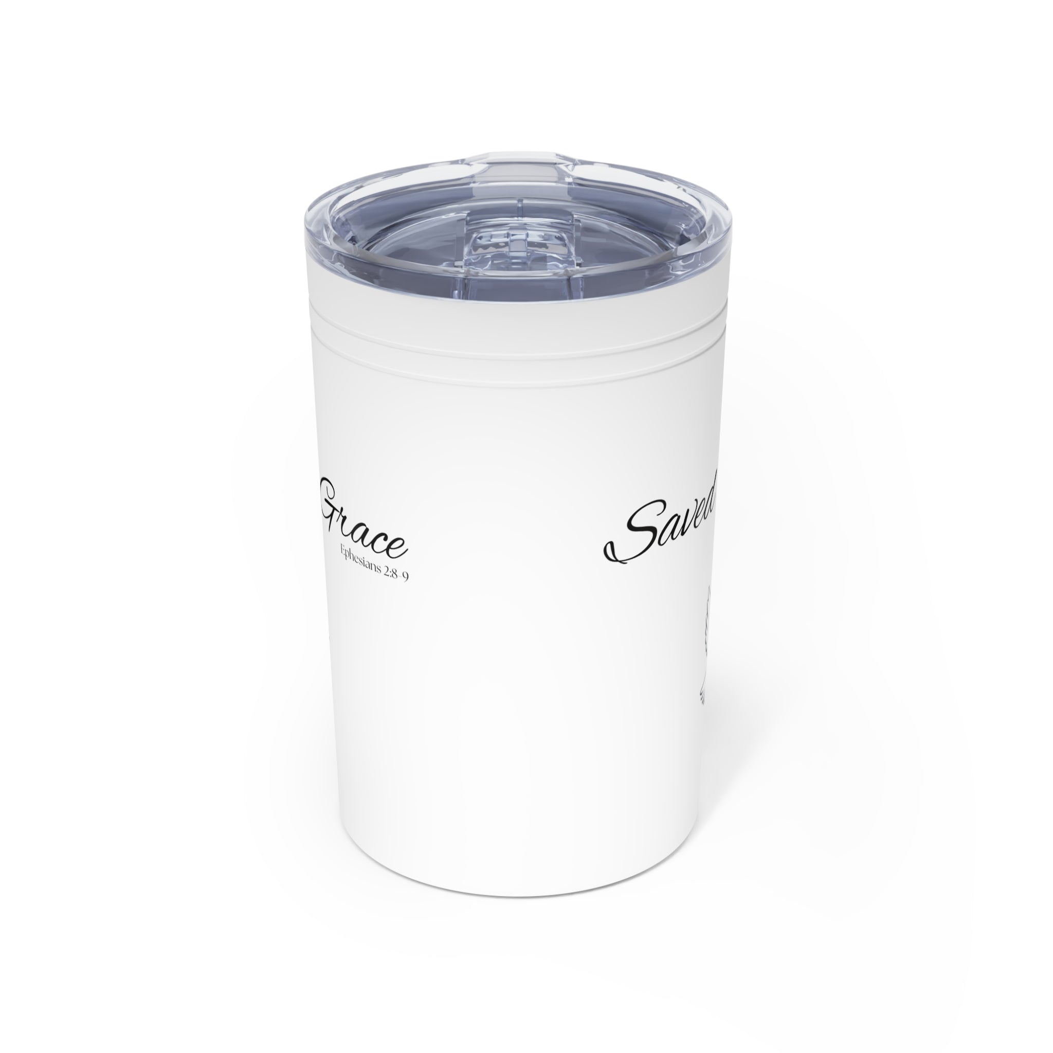 Saved By Grace Vacuum Insulated Tumbler | 11oz Travel Mug | Christian Gifts for Women Men | Faith Based Gifts